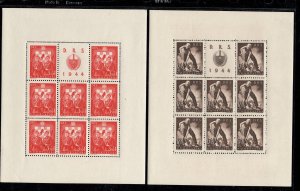 CROATIA SC# B65-68 PANES/8 + LABEL VF/MOG