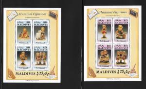 Maldive Maldives 1991 Hummel Figurines 2 S/S Scott 1551-1552 MNH