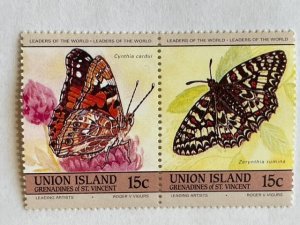 St. Vincent Grenadines Union Island–1985–Pair of “Butterfly” Stamps