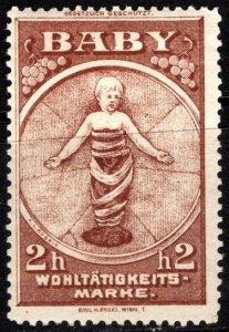 1906 Austria Charity Poster Stamp 2 Heller Baby Charity Stamp