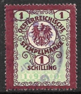 AUSTRIA 1950 1s Violet and Salmon General Duty Revenue Bft.38 VFU