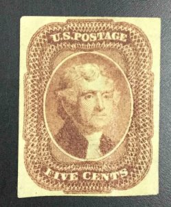 MOMEN: US STAMPS #12 IMPERF UNUSED LOT #74817*