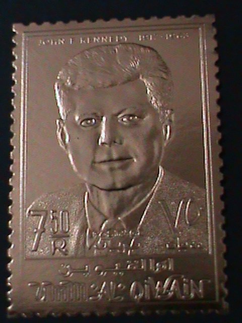 UMM AL QIWIAN-1963- IMMEMORY OF JOHN F. KENNEDY GOLD -MINT VF -60 YEARS OLD