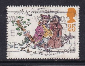 Great Britain  #1529  used  1993  A Christmas carol 25p