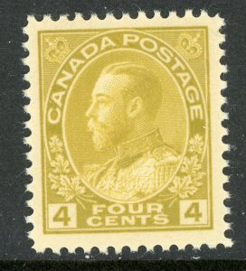 Canada 1925 KGV Admiral 4¢ Yellow Ochre Dry Printing Scott #110d MNH V17