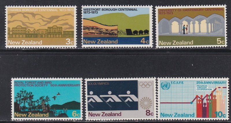 New Zealand  # 511-516, Various Anniversaries & Events, NH, 1/2 Cat.