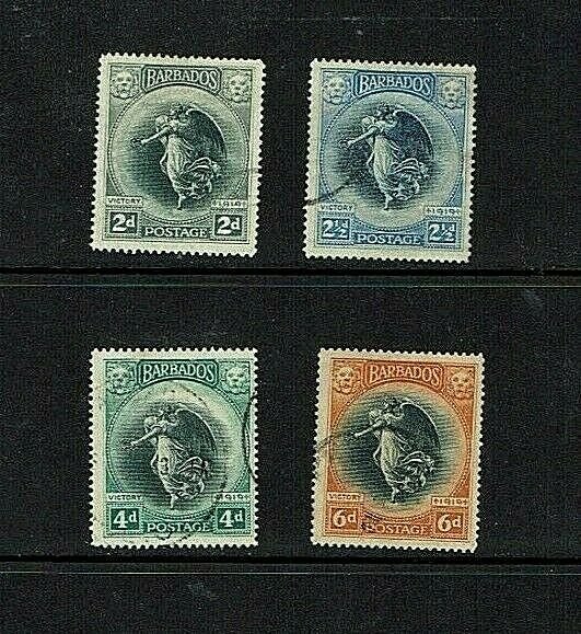 Barbados: 1920, Victory, selection of fine used, high catalogue, 