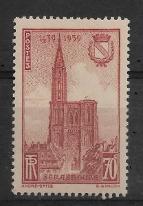 France 1939, Architecture, Cathedral of Strasbourg, Scott # 391,VF MNH** (RMD-8)