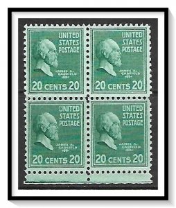 US #825 James Garfield Block Used