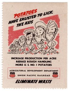 (I.B) US War Cinderella : Propaganda Label (Potatoes)