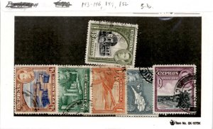 Cyprus, Postage Stamp, #143-146, 149, 152 Used, 1938-44 (AE)