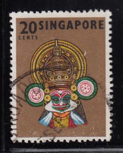 Singapore 1973 used Scott #90a 20c Indian Dance mask perf 13