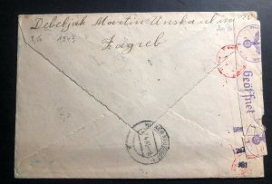 1943 Zagreb Croatia Germany State Registered Censored Cover To Neustadt