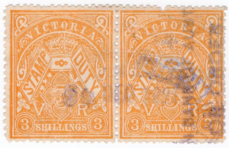 (I.B) Australia - Victoria Revenue : Stamp Duty 3/- (inverted watermark)