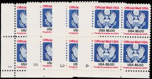 U.S. B.O.B. PLATE BLOCKS O133(4)  Mint (ID # 111164)