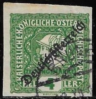 Austria 1919 Used Newspaper Stamp Scott #P25 Overprinted 4 Heller