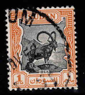SUDAN Scott 98 Used Nubian Ibex stamp 1951
