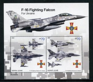 SIERRA LEONE 2023 F-16 FIGHTING FALCONS FOR UKRAINE SHEET MINT NH