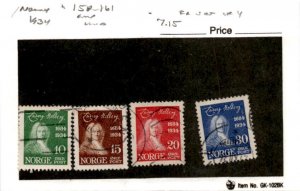 Norway, Postage Stamp, #158-161 Used, 1934 Ludvig Holberg (AC)