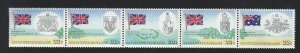 Cocos Islands strip of five. MNH multiple lot see description  sc 60a