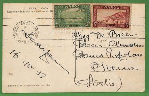 ad6503 -  MOROCCO French Maroc - Postal History - POSTCARD to ITALY 1938