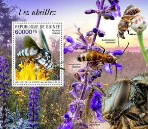Guinea - 2021 Neon Cuckoo Bee - Stamp Souvenir Sheet - GU210113b