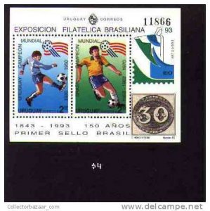 URUGUAY mnh stamp SOCCER FUTBOL WC1994 USA Sc#1472