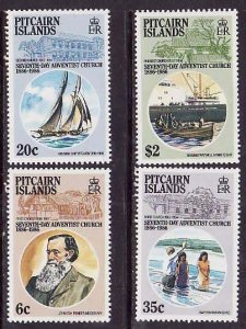 Pitcairn-Sc#277-80- id9- unused NH set-Ships-7th Day Adventist-1986-please note