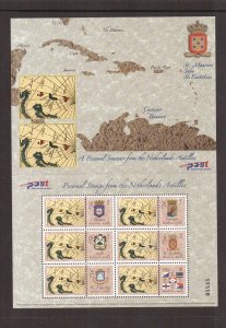 Netherlands Antilles  #1043-1044  MNH 2004  Coats of Arms sheets