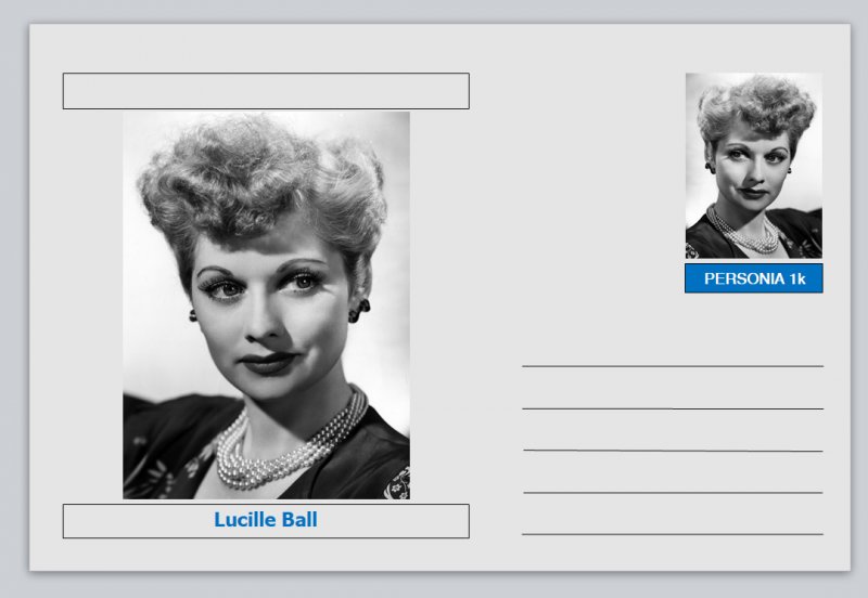 Personalities - postcard - Lucille Ball actress women comedy cinema movies TV #1 