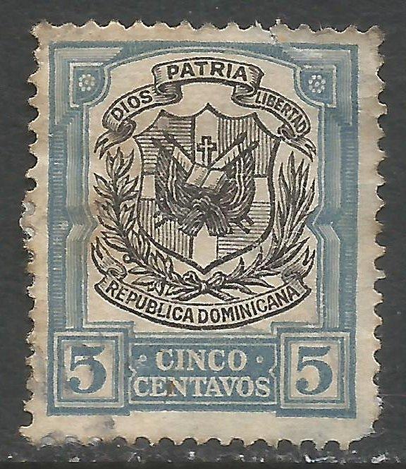 DOMINICAN REPUBLIC 181 VFU ARMS N145-1