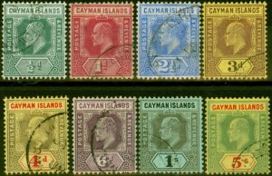 Cayman Islands 1907-08 Set of 8 to 5s SG25-32 V.F.U