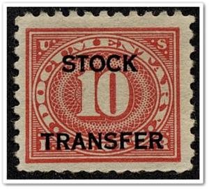 RD27 10¢ Stock Transfer Stamp (1928) MLH