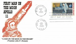 1969 FDC, #C76, 10c First Man on the Moon, Centennial