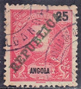 ANGOLA SC# 93 USED 25r 1911 OVERPRINT