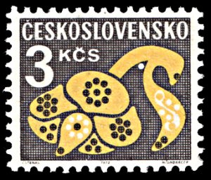 Czechoslovakia J103, MNH, Stylized Flower Postage Dues