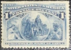 Scott #230 1893 1¢ Columbian Exposition Columbus in Sight of Land unused HR