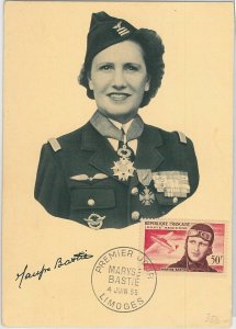 56910 - FRANCE - POSTAL HISTORY - MAXIMUM CARD: 1955 AVIATION Maryse Bastié-