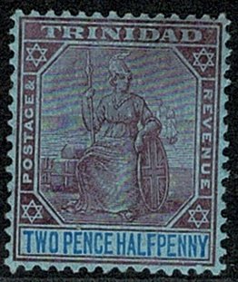 TRINIDAD KE VII 1904-07 2 1/2d PURPLE & BLUE/BLUE UNUSED (MH) SG136 Wmk.MCCA VGC