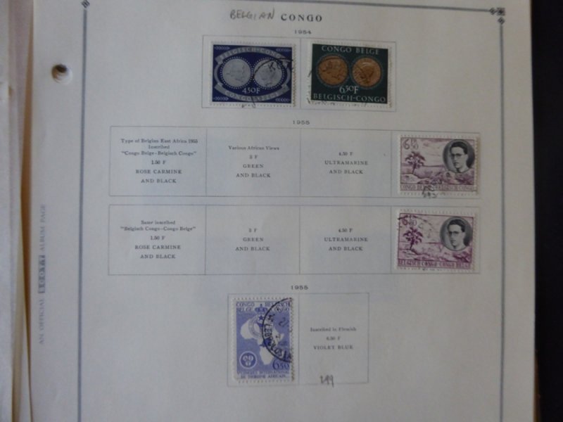 Belgium Congo 1941-1971 Stamp Collection on Alb Pgs