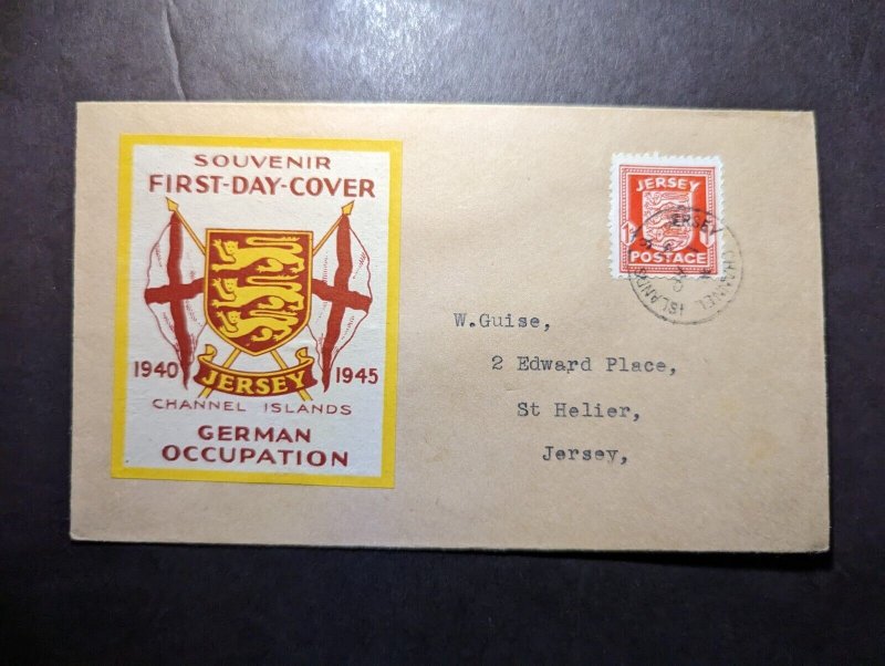 1941 England British Channel Islands First Day Cover FDC Jersey Local Use