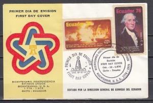 Ecuador, Scott cat. C589-C590. American Bicentennial issue. First day cover. ^