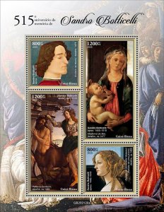 GUINEA BISSAU - 2025 - Sandro Botticelli - Perf 4v Sheet - Mint Never Hinged