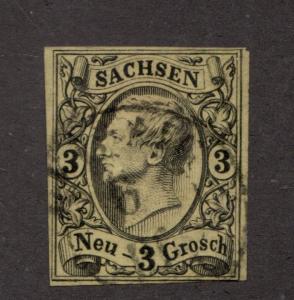 SAXONY Sc# 12 Θ used, Sachsen Neu- 3 Grosch, postage stamp cv$16