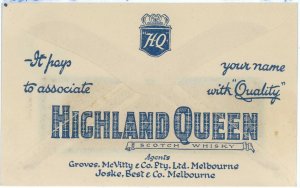 C2881 - AUSTRALIA - Postal History STATIONERY COVER Advertising WHISKY Highland