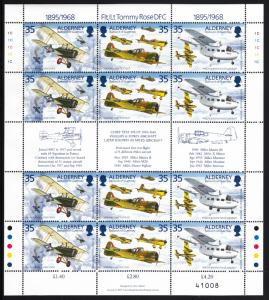 Alderney 1995 MNH Sc #88 Minisheet of 4 Strips of 3 plus gutter 35p Flt. Lt. ...