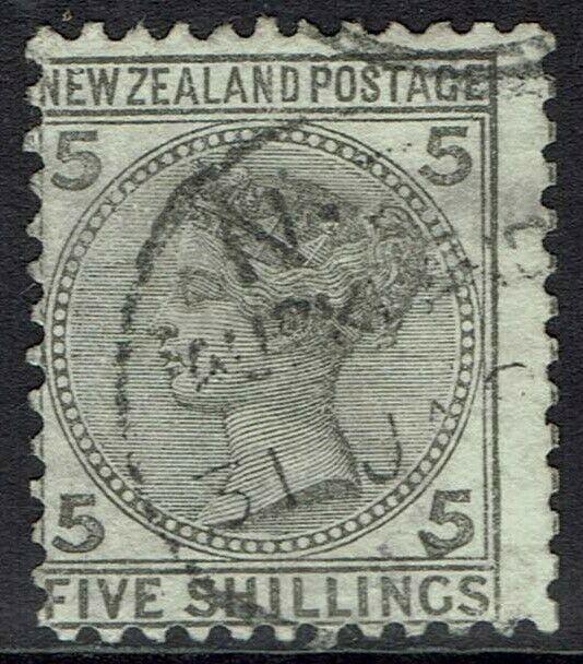 NEW ZEALAND 1878 QV 5/- USED 