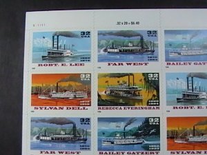 U.S.# 3091-3095(3095a)-MINT NEVER/HINGED--PANE OF 20-AMERICAN RIVERBOATS-1996