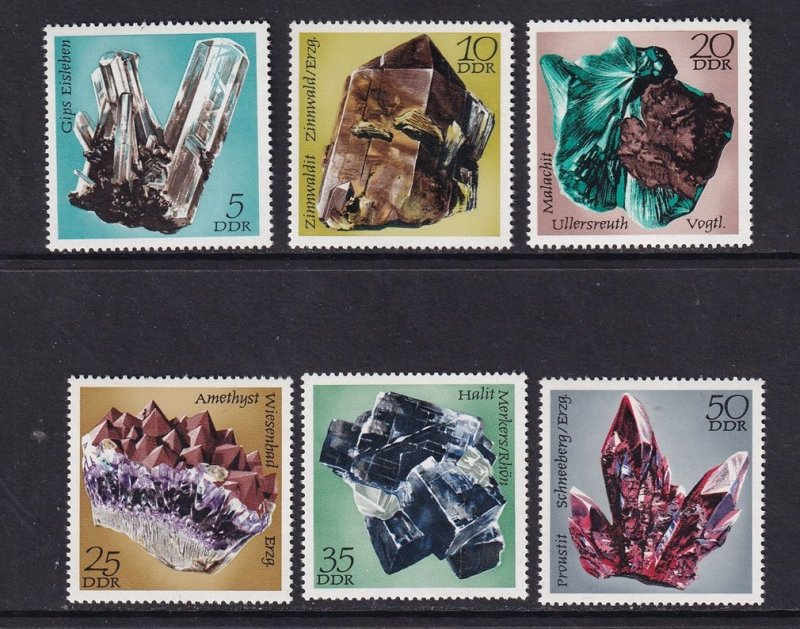 German Democratic Republic   DDR   #1354-1359  MNH 1972  minerals