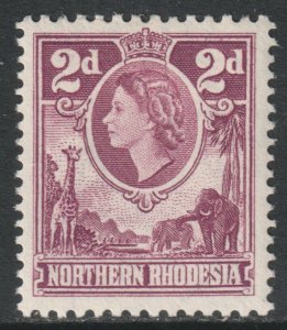 Northern Rhodesia Scott 64 - SG64, 1953 Elizabeth II 2d MH*